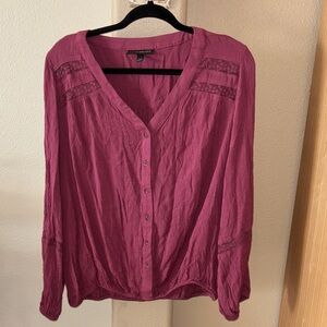 Lane Bryant Plum Button-Up Blouse size 14/16